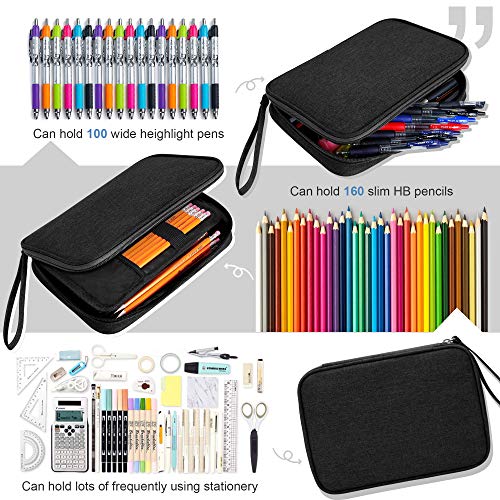 Zannaki Big Capacity Storage Pouch Marker Pen Pencil Case Simple Stationery Bag Box Art Tool & Sketch Storage Boxes For Bullet Journal Middle High School Office College Student Girl Women Adult Teen #TOP1
