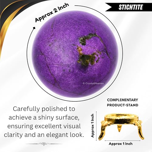 Image of Certified Stichtite Crystal Ball for Meditation - Premium Crystal Vastu Items for Home and Feng Shui Items for Good Luck - Ideal for Pooja Supplies and Spiritual Practices (2 inch Inch)