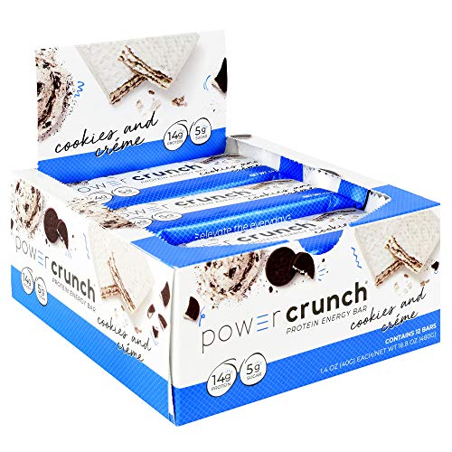 Power Crunch High Protein Energy Snack, Cookies & Creme, 1.4-Ounce Bars