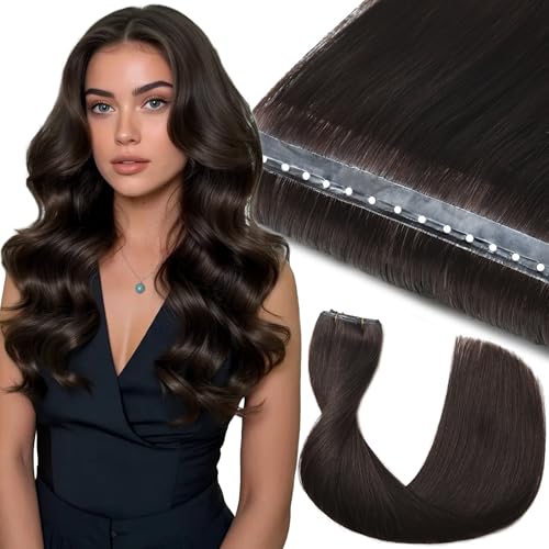 Lacer Butterfly Weft Hair Extensions Human Hair 14 Inch 100G Darkest Brown