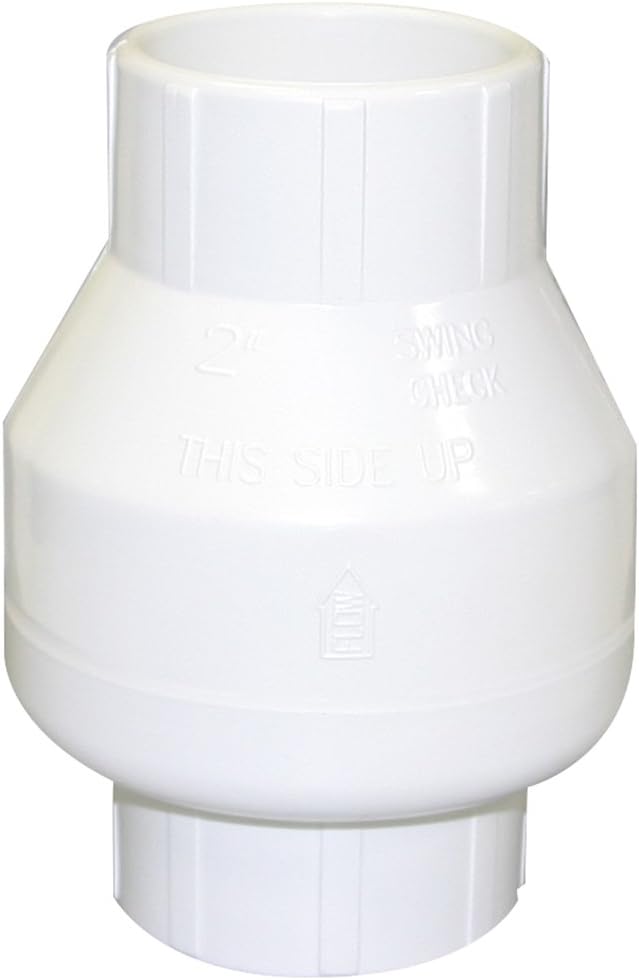 Valterra 200-20W PVC Swing (No Spring) Check Valve, White, 2" Slip