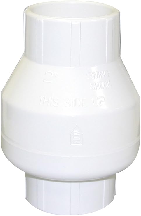 Valterra 200-20W PVC Swing (No Spring) Check Valve, White, 2 Slip