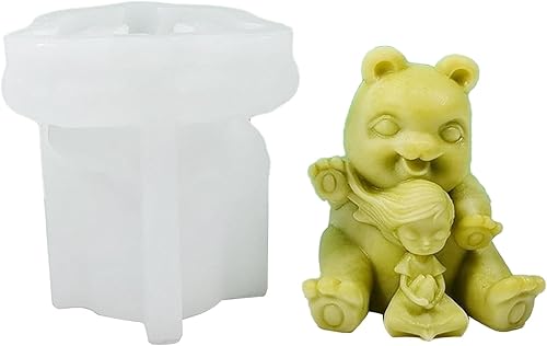 Molde de silicona para velas perfumadas de animales y niñas, hecho a mano, vela perfumada de oso, molde epoxi, manualidades, para mujeres, niñas,