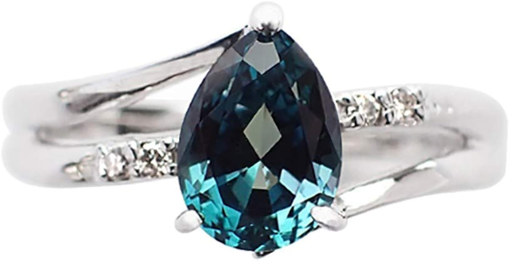 Amazon | [京セラ] アレキサンドライト リング 指輪 K18ホワイト