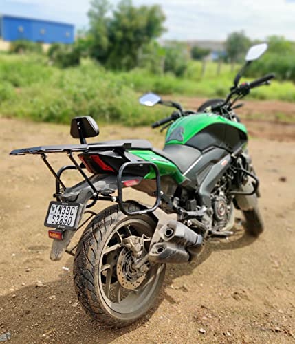Image of Top Rack with Plate Compatible for Bajaj Dominar 400 /250 (2017-2026) | Heavy Duty Luggage Carrier with Plate | Powder-Coated Finish (Black) Pack of 1 (Backrest not Included)