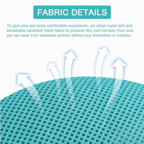 Cat Harness and Leash Set, Upgraded Escape Proof Adjustable Vest with Lead for Large Cat Small Dog Puppy Outdoor Walking, Soft Breathable Mesh Jacket with Reflective Strips for Dark Night (L Green) - Image 6
