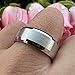 TUTISS 8mm White Tungsten Rings for Men Women Engagement Wedding Bands Fashion Jewelry Brushed Finish Double Beveled Edges Comfort Fit Size 8