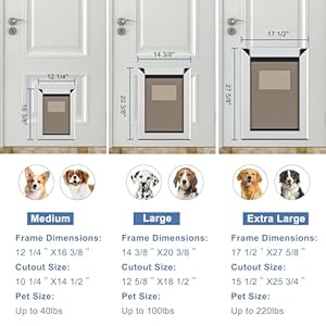 MAVRICFLEX Heavy Duty Dog Door with Double Sliding Lock Panel, Energy Efficient Rugged Aluminum Large Dog Door, Easy Installation, Magnetic Double Flaps Dog Door for Large Dogs Up to 100lbs MAVRICFLEX Heavy Duty Dog Door with Double Sliding Lock Panel Energy Efficient Rugged Aluminum Large Dog Door Easy Installation Magnetic Double Flaps Dog Door for Large Dogs Up to 100lbs