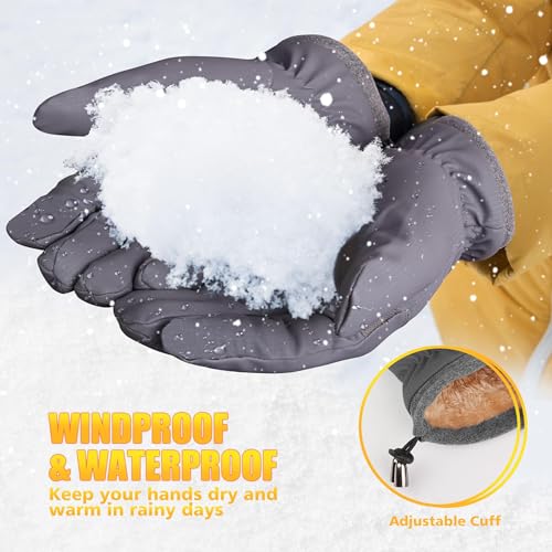 Image of ihuan Winter Waterproof Ski Gloves Men Women, Snow Warm Cycling Cold Weather, Driving Biking Running