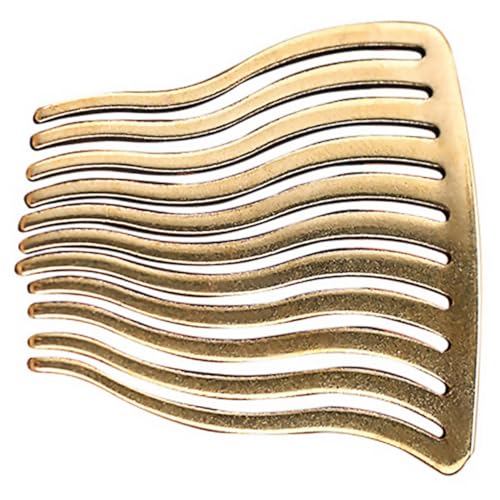SAFIGLE 流線感波浪弯曲ブラスヘアコーム 手作り髪飾り 結婚式用ヘアアクセサリー 優雅なヘアドレスクリップ 多用途パーティー髪留め