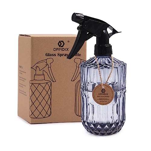 OFFIDIX Rociador de plantas, botella de pulverización de niebla fina de presión de mano de 0.43 L con boquilla ajustable para jardinería en interiores y exteriores o limpieza del hogar (gris)
