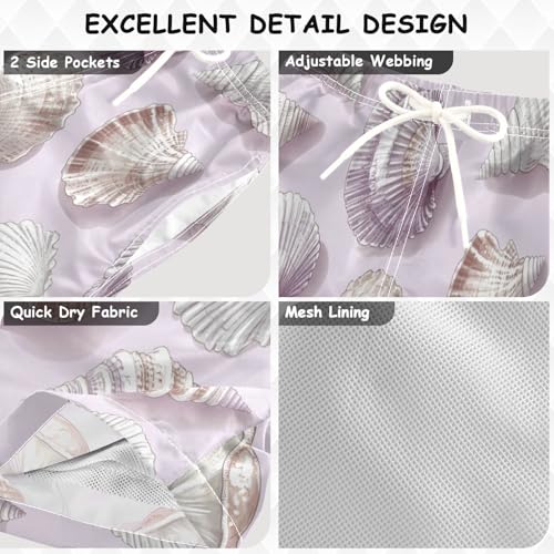 Boys Beach Board Shorts Conch Sea Snail Swim Trunk Teen Swimwear 8-16Y Multicolor3