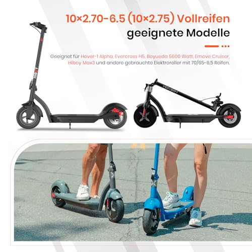 D8L Scooter Vollreifen 1 Stück 10 Zoll 10x2.7-6.5 Elektroroller Räder Ersatz 70/65-6.5 Reifen für Hover-1 Alpha Evercross Hiboy Kugoo M4 Pro Zero 10x Dualtron