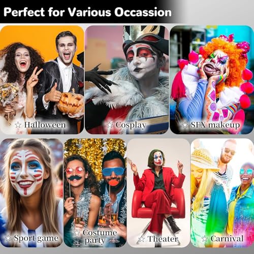 YBUETE Yellow Cream Face Body Painting Foundation, Professional Full-coverage Oil Based Yellow Face Paint Halloween SFX for Clown Skeleton Lion Tiger Adult Costume Party & Stage Performance