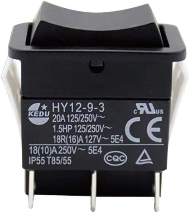 ompait HY12-9-3 6Pins Industrial Electric Rocker Switch 125V/250V Pushbutton