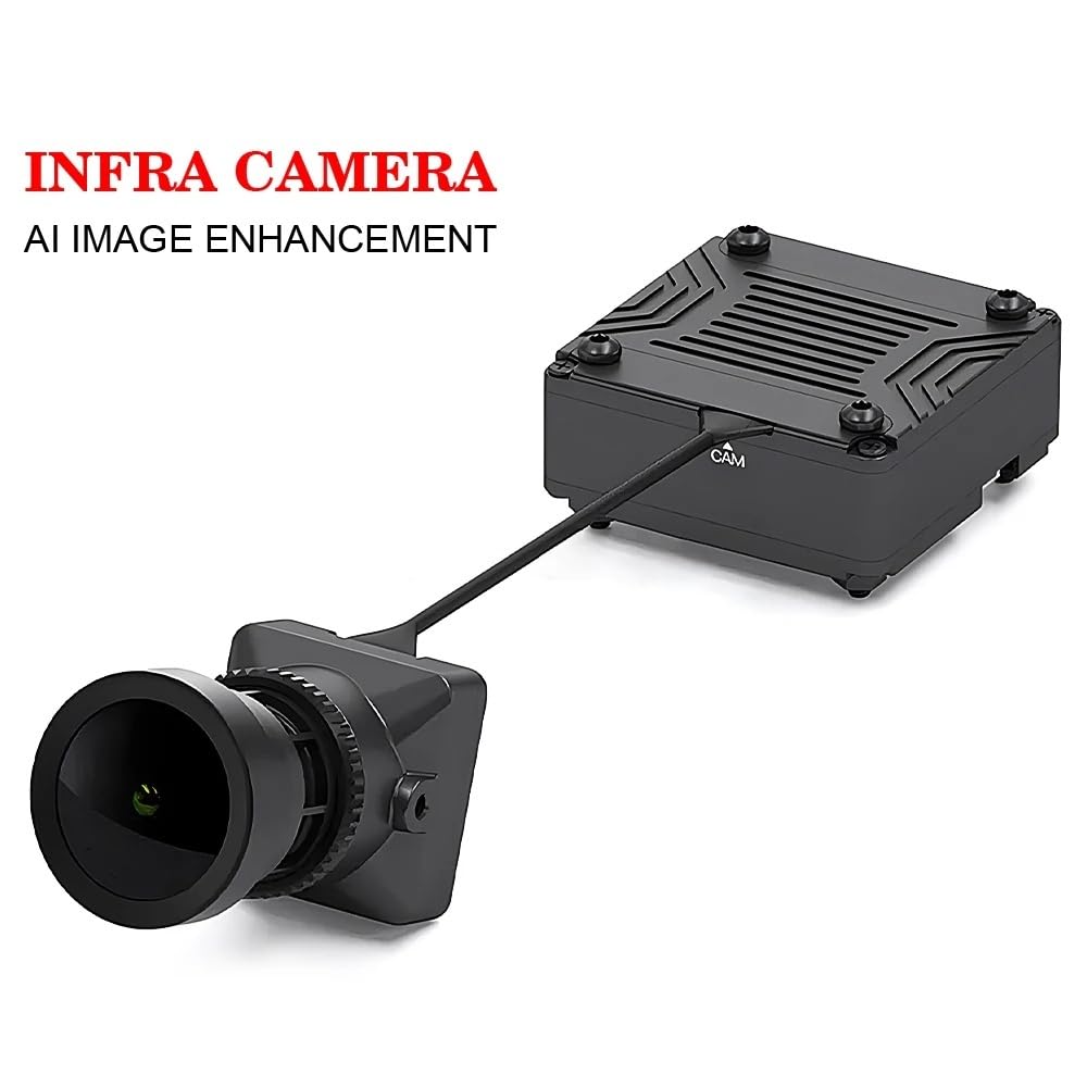 Telecamera a infrarossi notturna senza luce Kit VTx analogico 0 Lux Super WDR 1500TVL Angolo di 120 gradi FOV Sensore in bianco e nero adatto for RC FPV Drone(Infra Camera)