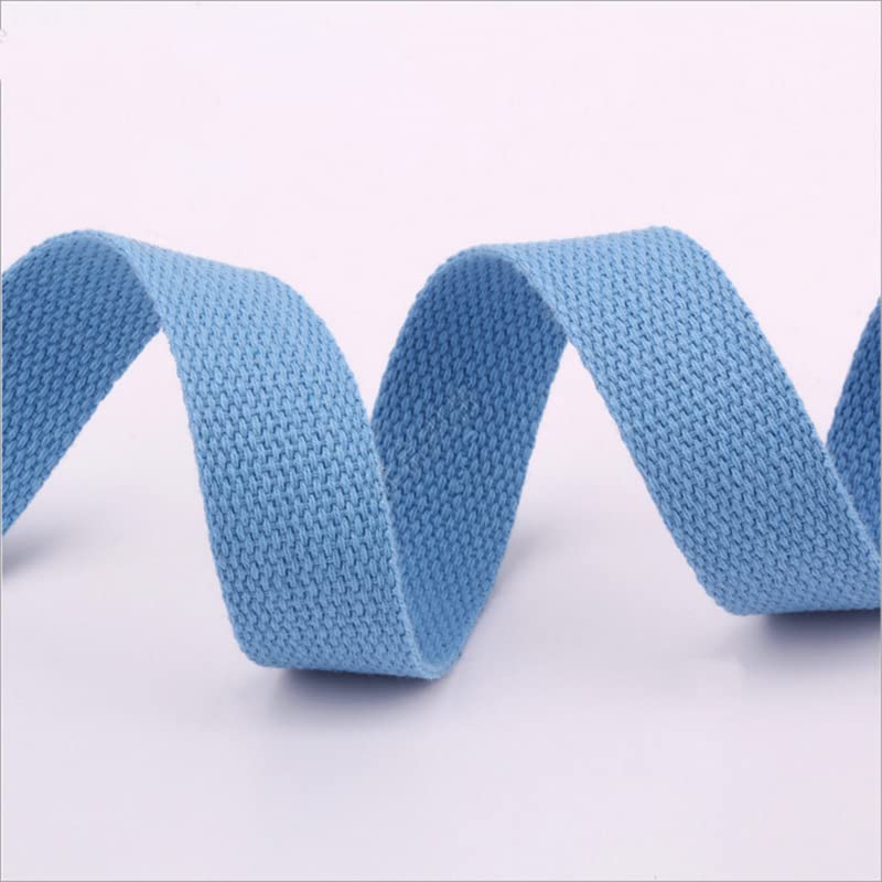 Heavy Cotton Webbing Bag Straps 38mm 24 Colours Canvas Tape Ribbon (Light Blue, 10 metre)