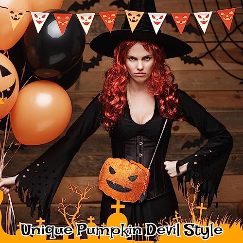 Hillban 3 Pcs Halloween PU Leather Bat Wing Spider Web Shoulder Bag Pumpkin Crossbody Bags Ghost Purse4