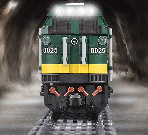 Brigamo Bouwstenen trein op afstand bestuurbare diesellocomotief met motor, servo & 2,4 GHz afstandsbediening en rails… - Image 5