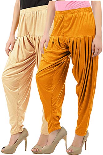 Image of Buy That Trendz Womens Patiala Pants Combo Pack of 2 Viscose Dhoti Patiyala Salwar Harem Bottoms Pants