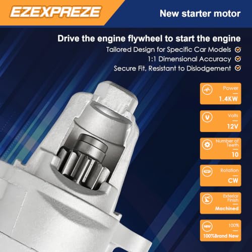 Image of Ezexpreze 17785 New Starter for Dodge Ram 1500 1999-2008, 3.7L 3.9L 4.7L 5.2L 5.9L, for Dakota 1999-2009, for Durango 1999-2003, for Ram 2500 3500 1999-2003