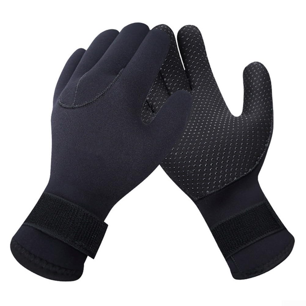 Guanto da muta da 5 mm, in neoprene, termico, antiscivolo e regolabile, per immersioni, surf, nuoto, tracciamento del fiume