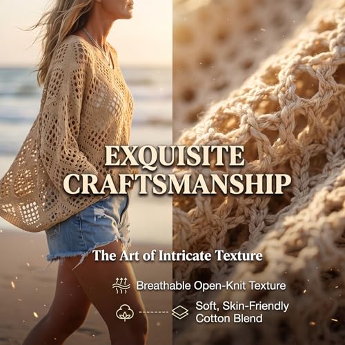 Top de crochet calado Jeeeun transpirable y suelto con cuello redondo para el verano de mujer 6