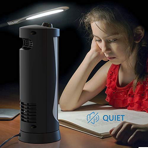 Small Oscillating Tower Fan, Portable Electric Desk Fan, Quiet Personal Cooling Fan, 13 Inch, Ultra-Slim, 2 Settings, Rotating Standing Fan Perfect for bedside Office Home Tabletop