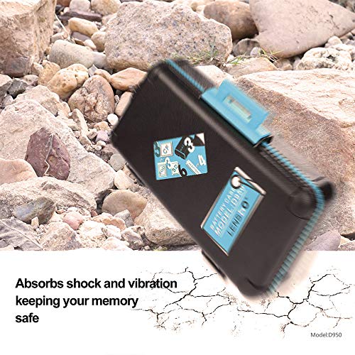 LENSGO Camera Battery Memory Card Case, Memory Card Hard Protector Case Water-Resistant Anti-Shock Compact Camera Battery Card Storage Box for 3 Camera Batteries 3 XQD or 3 CF Cards 6 SD Cards (Blue)