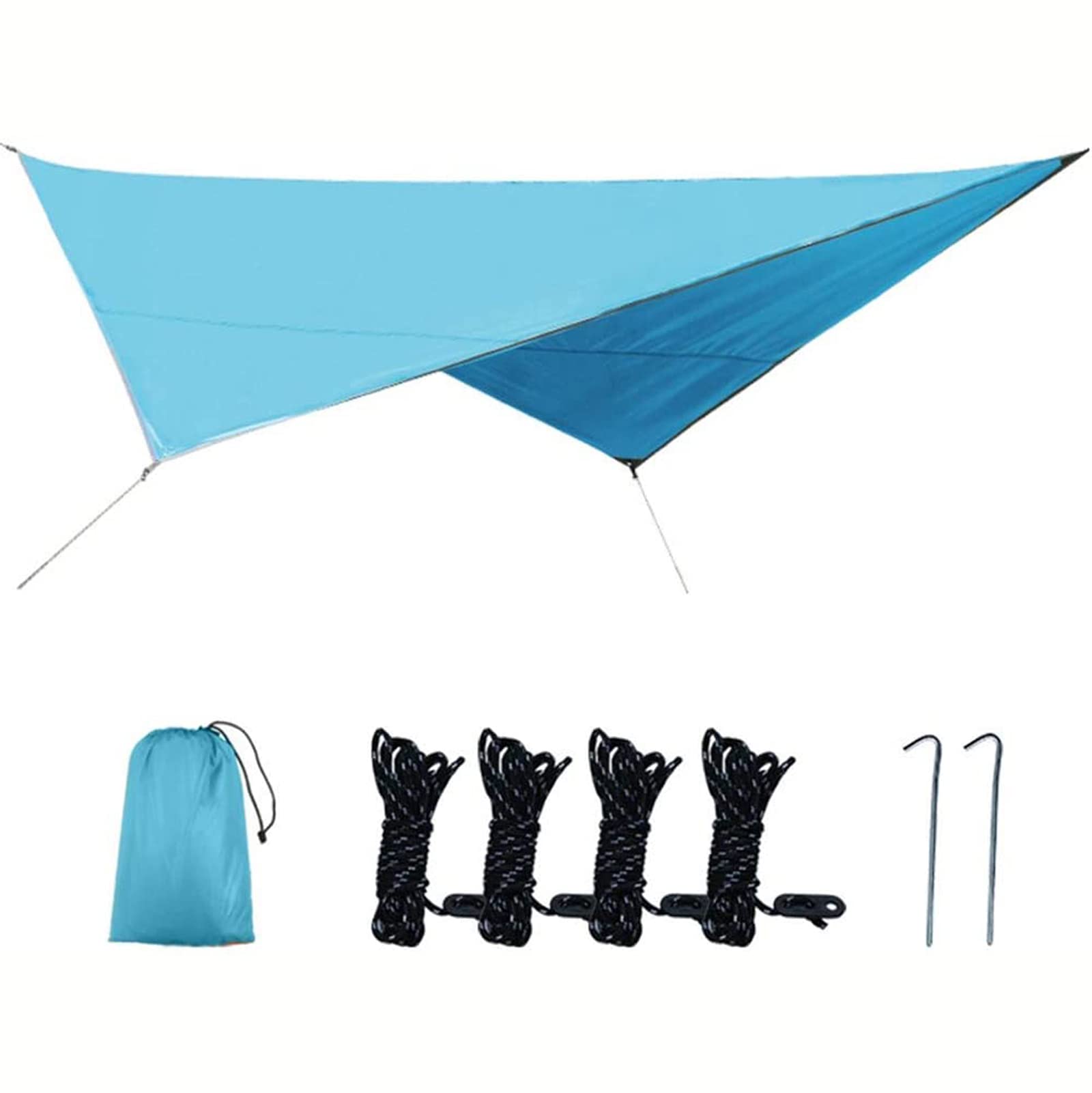 Schutzplane Zeltplanen Wasserdichtes Tarp Sonnensegel Sonnenschutz, Regenschutz Anti-UV Leicht Und Kompakt Leicht Tragbar Für Reisen Hängematten (Blue)