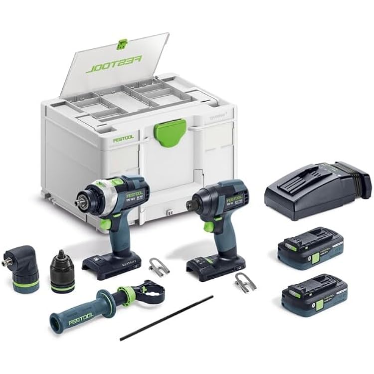 Festool 577616 Impact Driver and Drill set TID 18 HPC I-Set TPC 18/4 18V 4.0 Ah