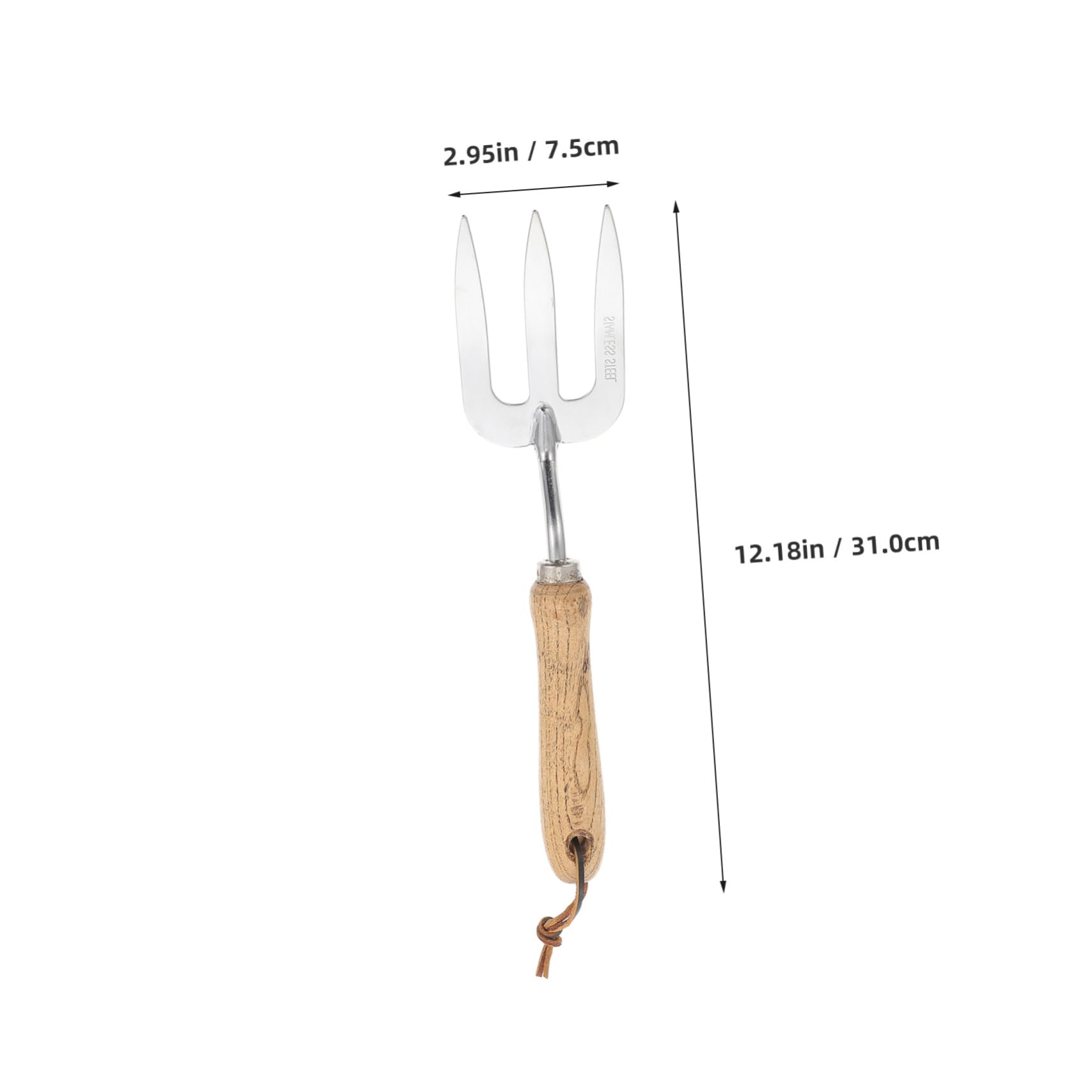 BCOATH Gardening Fork Three Tooth Weeding Tool with Handle for Effortless Flower and Vegetable Planting