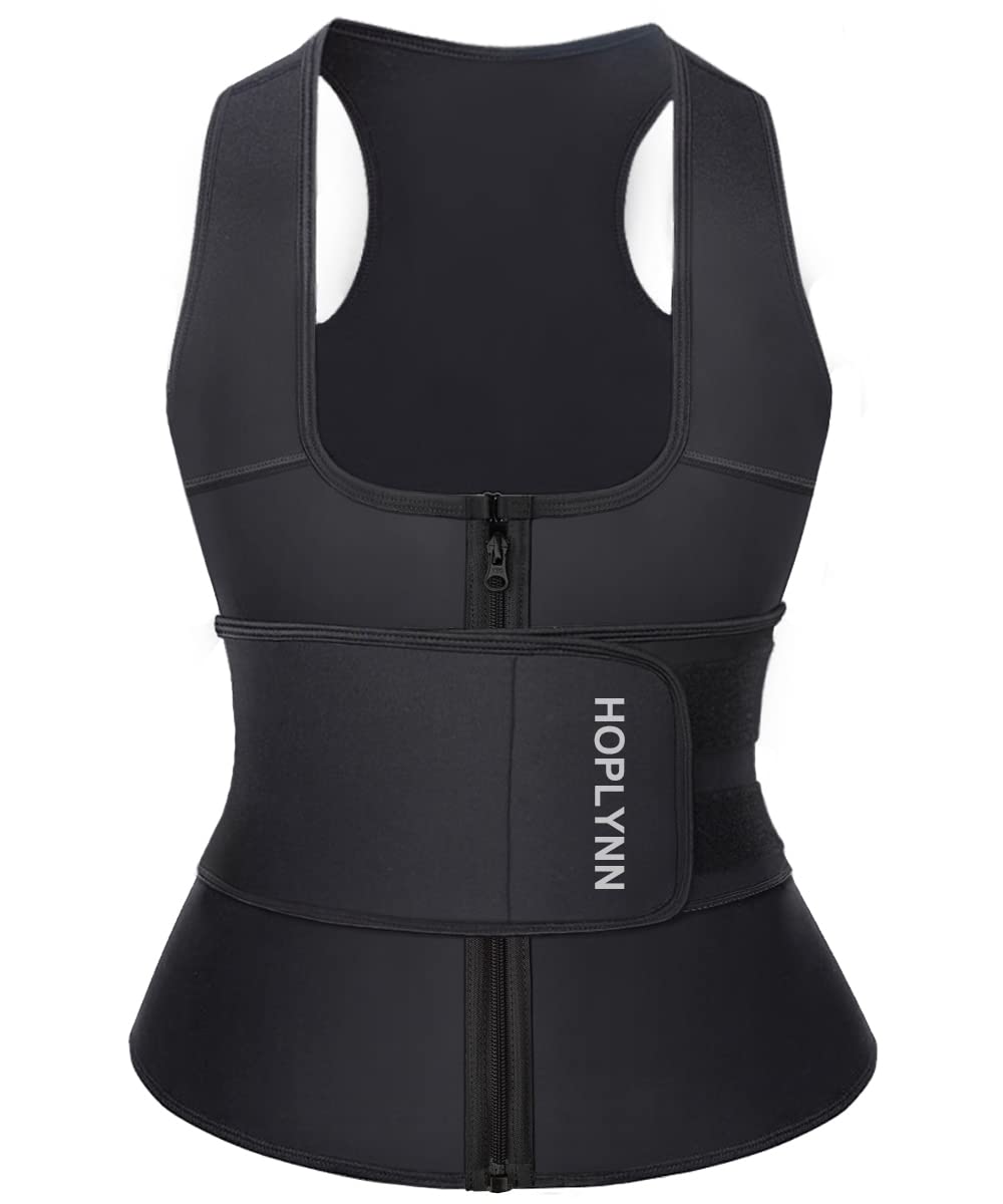 HOPLYNN Neoprene Sauna Sweat Waist Trainer Corset Trimmer Vest for Women Tummy Control, Waist Cincher Body Shaper