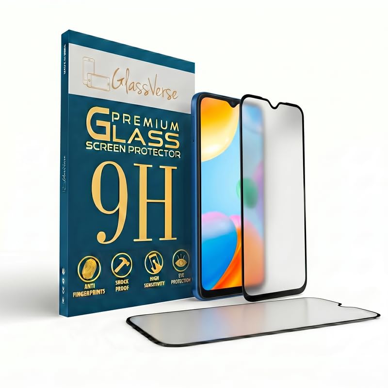 Image of GlassVerse Matte Tempered Glass for Redmi 10A | Anti Glare, Smooth Touch Screen Protector, 9H Hardness, Edge to Edge, Case Friendly, Hassle-less Installation Kit Included. (Pack of 2)