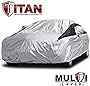 Titan Premium Multi-Layer PEVA Car Cover for Sedans 186-202'. Waterproof, UV Protection, Anti-Scratch Protective Lining, Driver-Side Zippered Opening. Fits Camry, Accord and More.