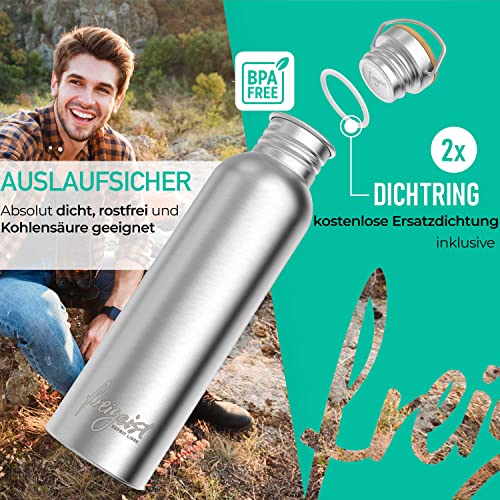 freigeist Trinkflasche Edelstahl einwandig mit Gratis Sportverschluss - Trinkflasche 1l | 750 | 500 | 350 ml - Edelstahl… - Image 3