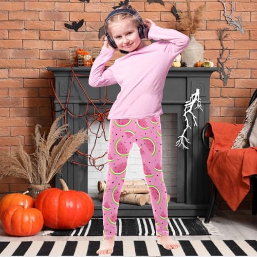 Girls' Leggings Ankle Length Printed Leggings Juicy Bright Watermelon Soft Comfortable Pants for Kids 4-10 Years2