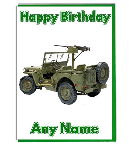Ak Giftshop Carte D Anniversaire Personnalisee Avec Vehicule Jeep Militaire Ajoutez Un Nom Et Un Age Amazon Fr Fournitures De Bureau Ak Giftshop Carte D Anniversaire Personnalisee Avec Vehicule Jeep Militaire Ajoutez Un Nom Et Un Age Amazon Fr Fournitures De Bureau