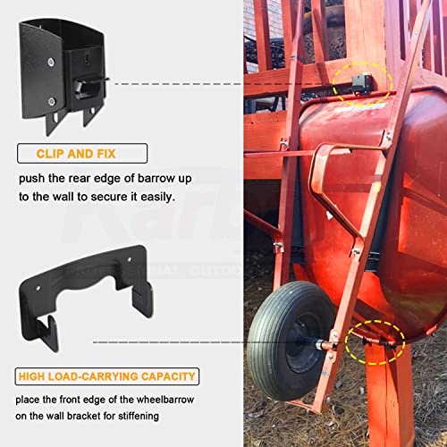 Wheelbarrow Hanger Holder Wbh Wall Mounted Bracket For Most Wheelbarrows Designs, Comes With A Spring Loaded Lift Latch Safety Catch Feature, Save Space And Included Screws. #TOP1