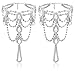 Bienvenu 2Pcs Barefoot Sandals Sparkling Crystal Clear Rhinestone Elegant Design