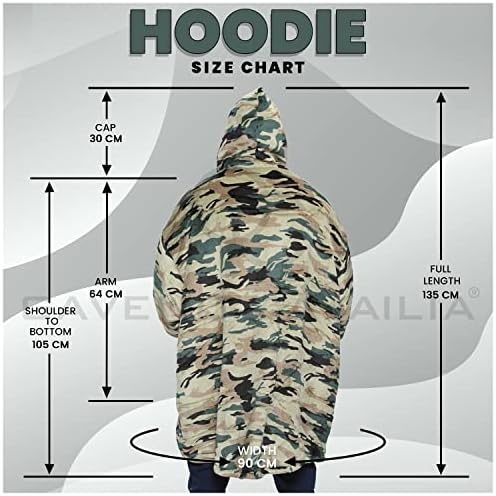 Camouflage Hoodie Adult, Fluffy Oversized Hoodies Jumper Men Women Blanket, Fleece Oody Blanket Warm Sweatshirt
