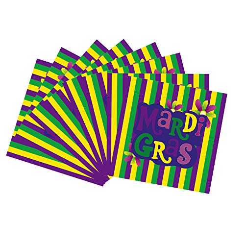44 Pcs Mardi Gras Party Supplies Plates Cups Napkins - Mardi Gras Party Decorations Favors Tableware Set #TOP3