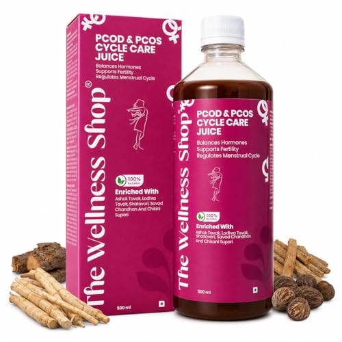 Image of The Wellness Shop PCOS PCOD Cycle Care Juice for Women 500ml | Ayurvedic Herbal Drink with Ashoka Shatavari Lodhra | Supports Hormonal Balance Period Pain Relief, Skin Hair Care | Women Wellness Juice