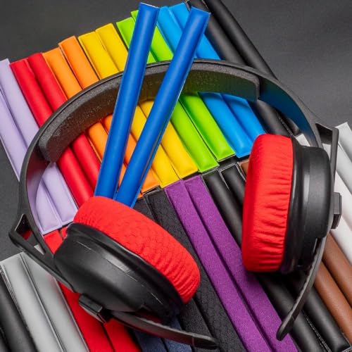 Image of Rainbow Color Ear Pads Headband Cushion Kits Compatible with Sennheiser HD25 HD250BT HD25-ll HD25S Il HMD25 Headphone Foam Covers (Blue Sets)