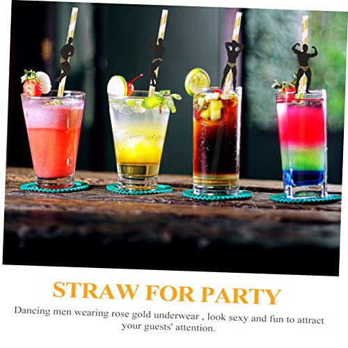 Pitillos descartables para fiesta con diseño de bailarín miniatura 5