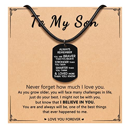 Orispre Son Gifts From Mom Dad, Son Boys Necklace Ages 8-12, Birthday Back To School Valentines' Day Graduation Gifts For Son Teenage Teen Boys, 6 7 8 9 10 11 12 13 Year Old Boy Gifts #TOP11
