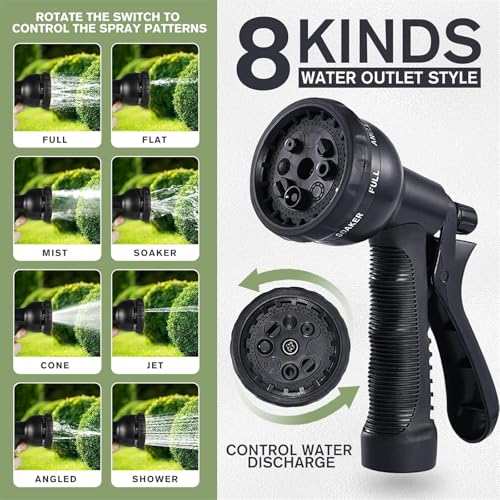 FASCINATDECO Manguera Jardin Extensible 7.5 Metros, Manguera Extensible con Pistola Rociadora de 8 Funciones, Conectores de Latón de 3/4",1/2" Sin Enredos Ideal para Jardinería y Hogar - imagen 2
