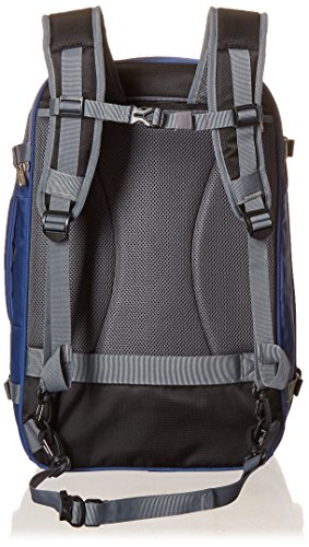 Amazon Basics 30L Carry-On Travel Backpack with Carrying Handle, Padded Shoulder Straps, Sternum and Waist Strap and 15-Inch Laptop Sleeve, Navy Blue