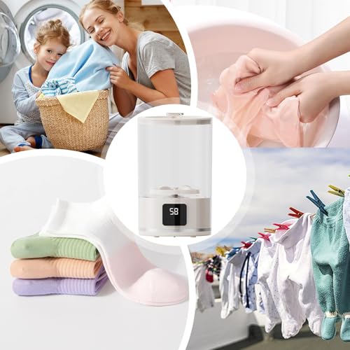 Mini lave-linge portable compact avec 3 programmes de lavage - 4