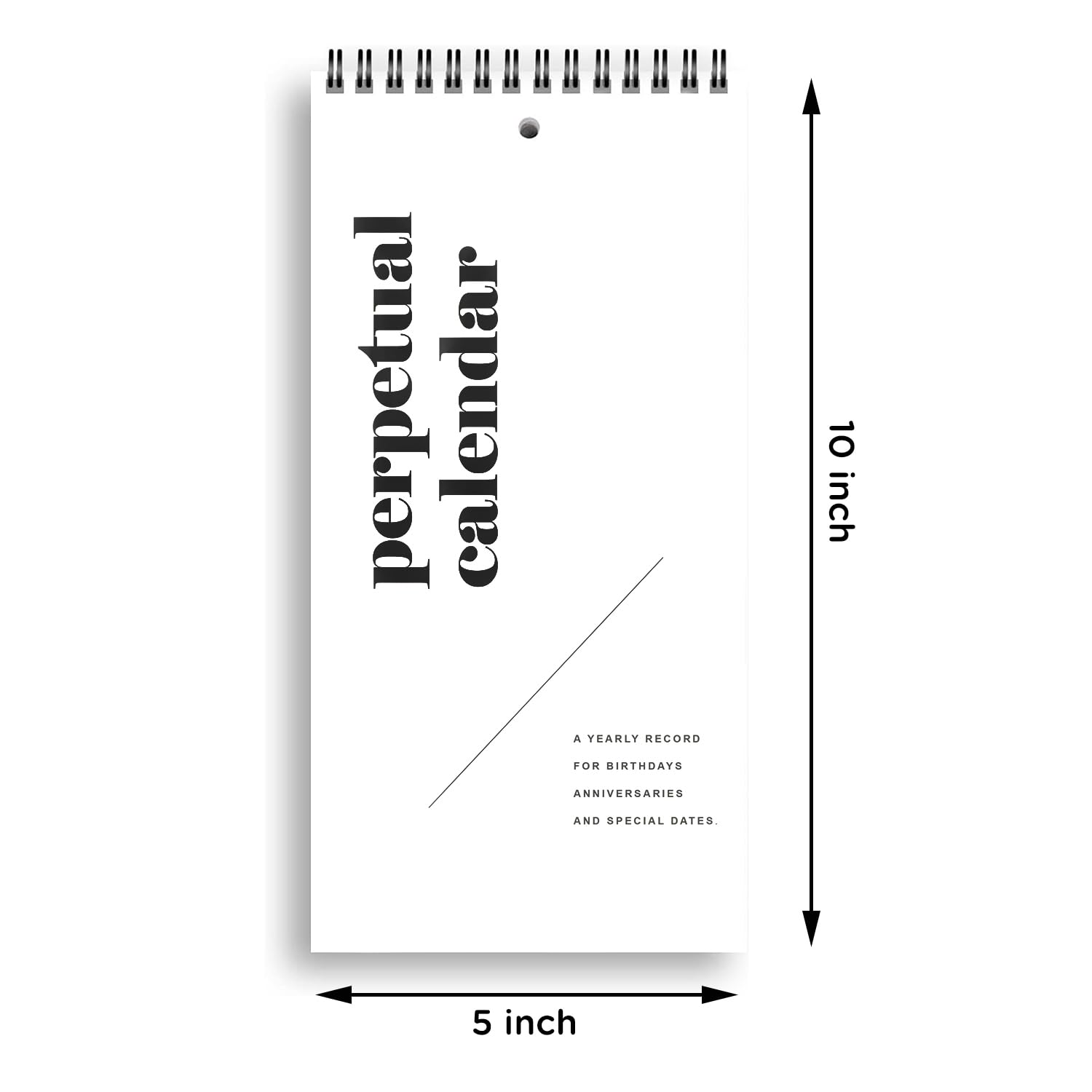 v2croft Perpetual Calendar, 5" x 10" Minimalist Special Event Reminder Calendar Book - Image 2